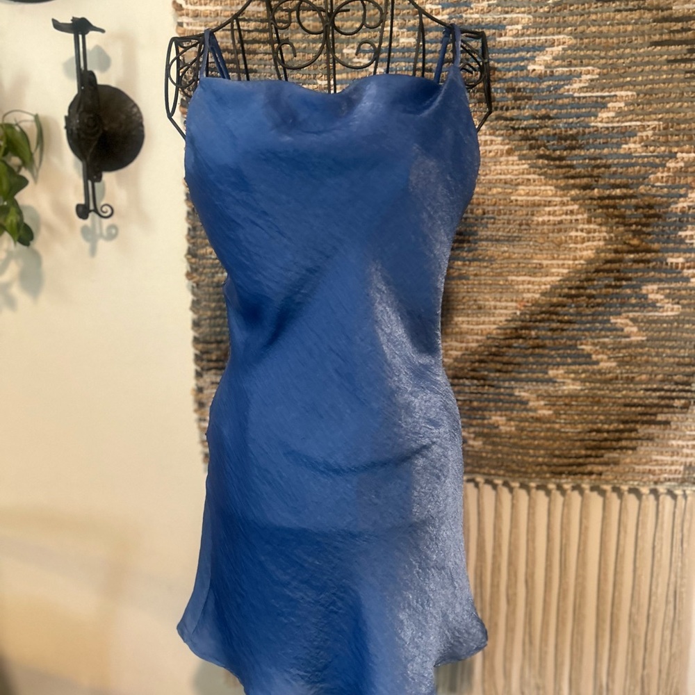 Fashion Nova Elegant Blue Satin Nightwear